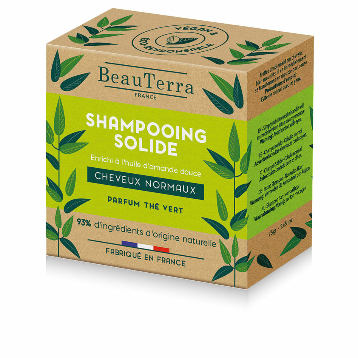 festes Shampoo Beauterra 75 g Grüner Tee